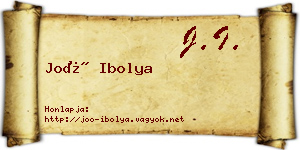 Joó Ibolya névjegykártya